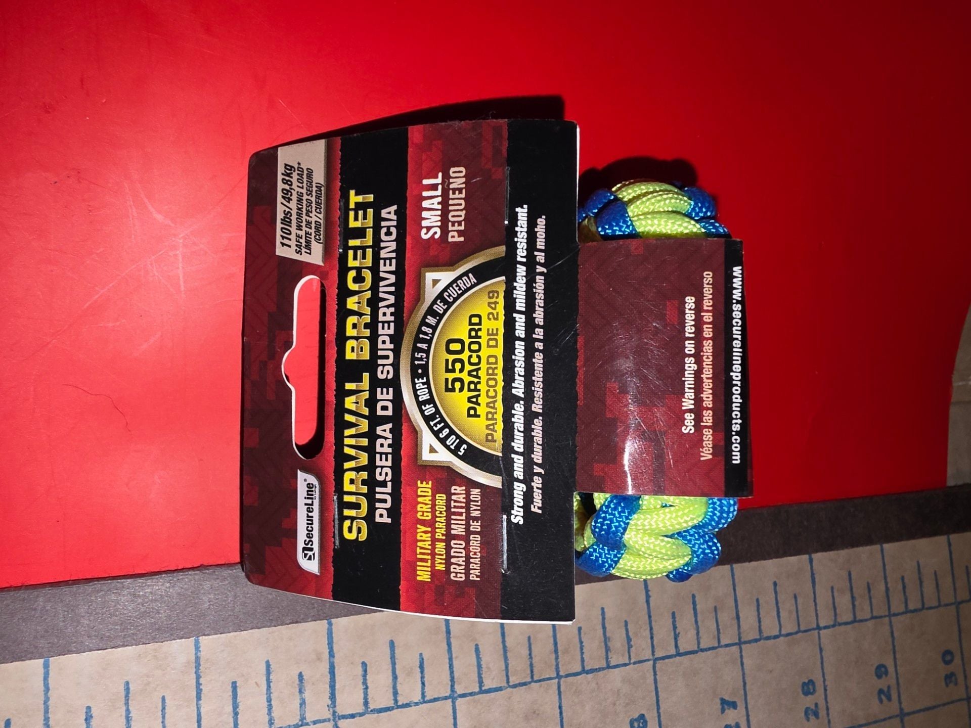 New Secure Line Blue & Yellow Survival Bracelet, SMALL (00468) FS 11