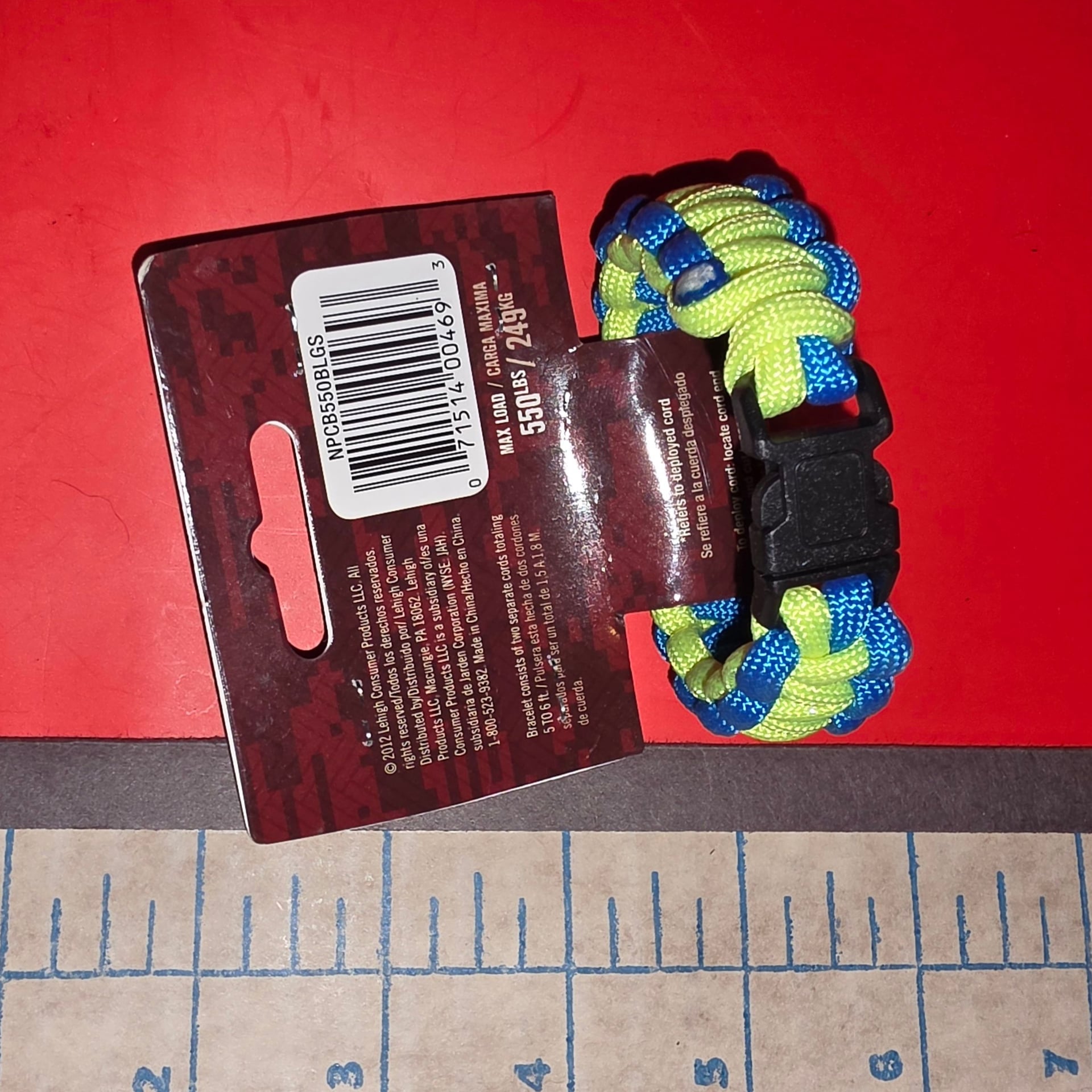 New Secure Line Blue & Yellow Survival Bracelet, SMALL (00468) FS 12