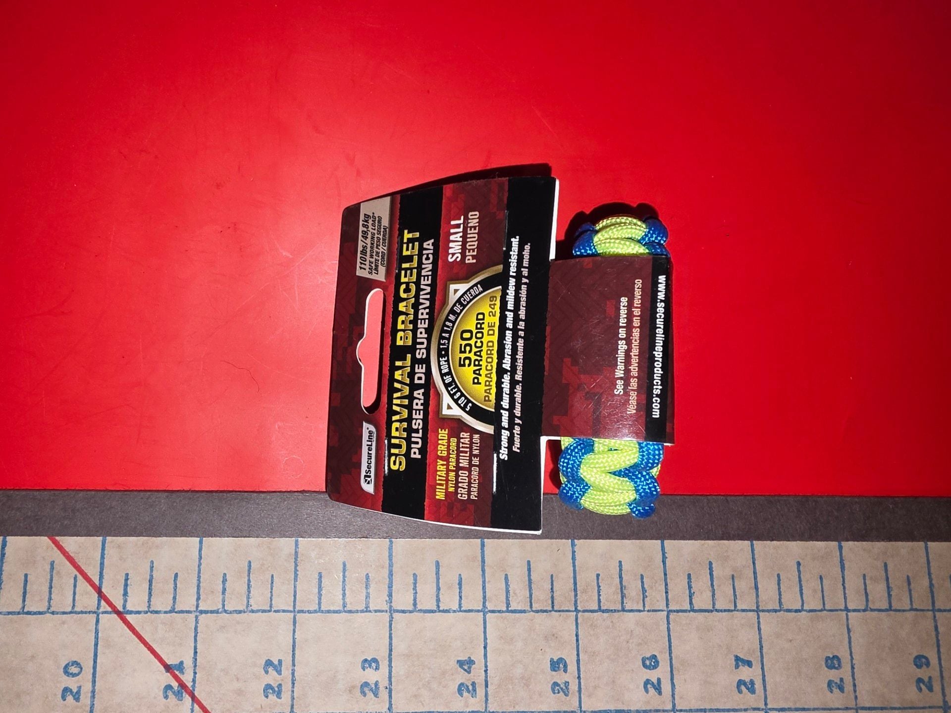 New Secure Line Blue & Yellow Survival Bracelet, SMALL (00468) FS 15