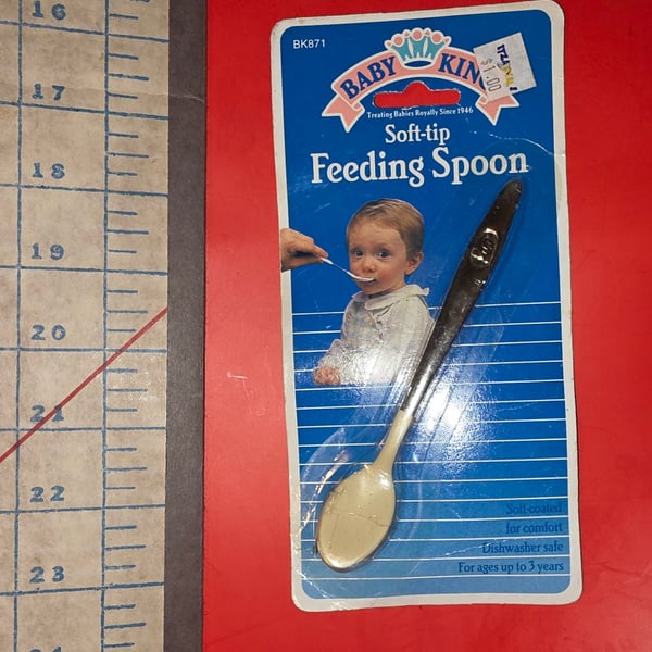 Vintage Baby King Rubber Coated Feeding Spoon
