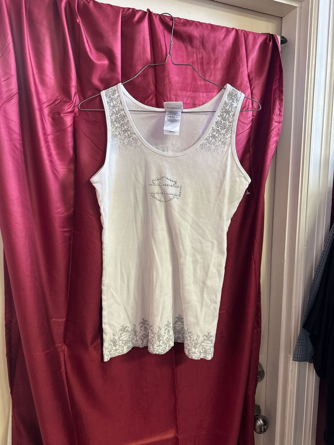 Harley-Davidson Y2K USA Made Appalachian Mechanicsburg PA White Ribbed Tank Top Large 2