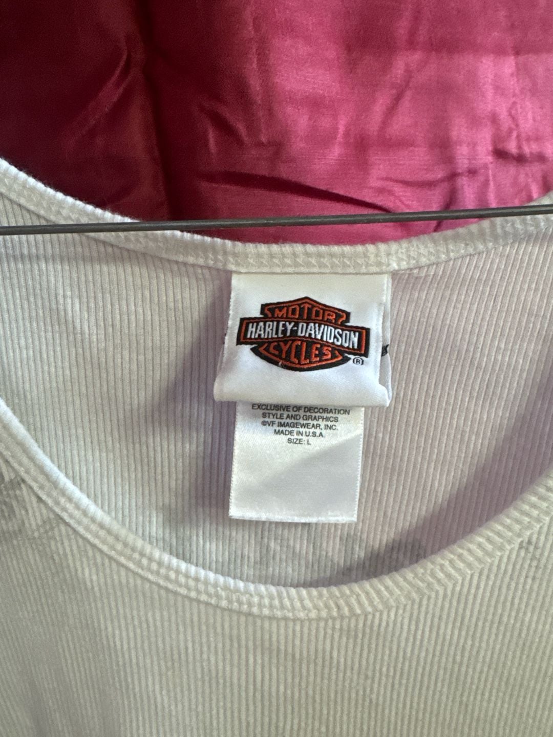 Harley-Davidson Y2K USA Made Appalachian Mechanicsburg PA White Ribbed Tank Top Large 4