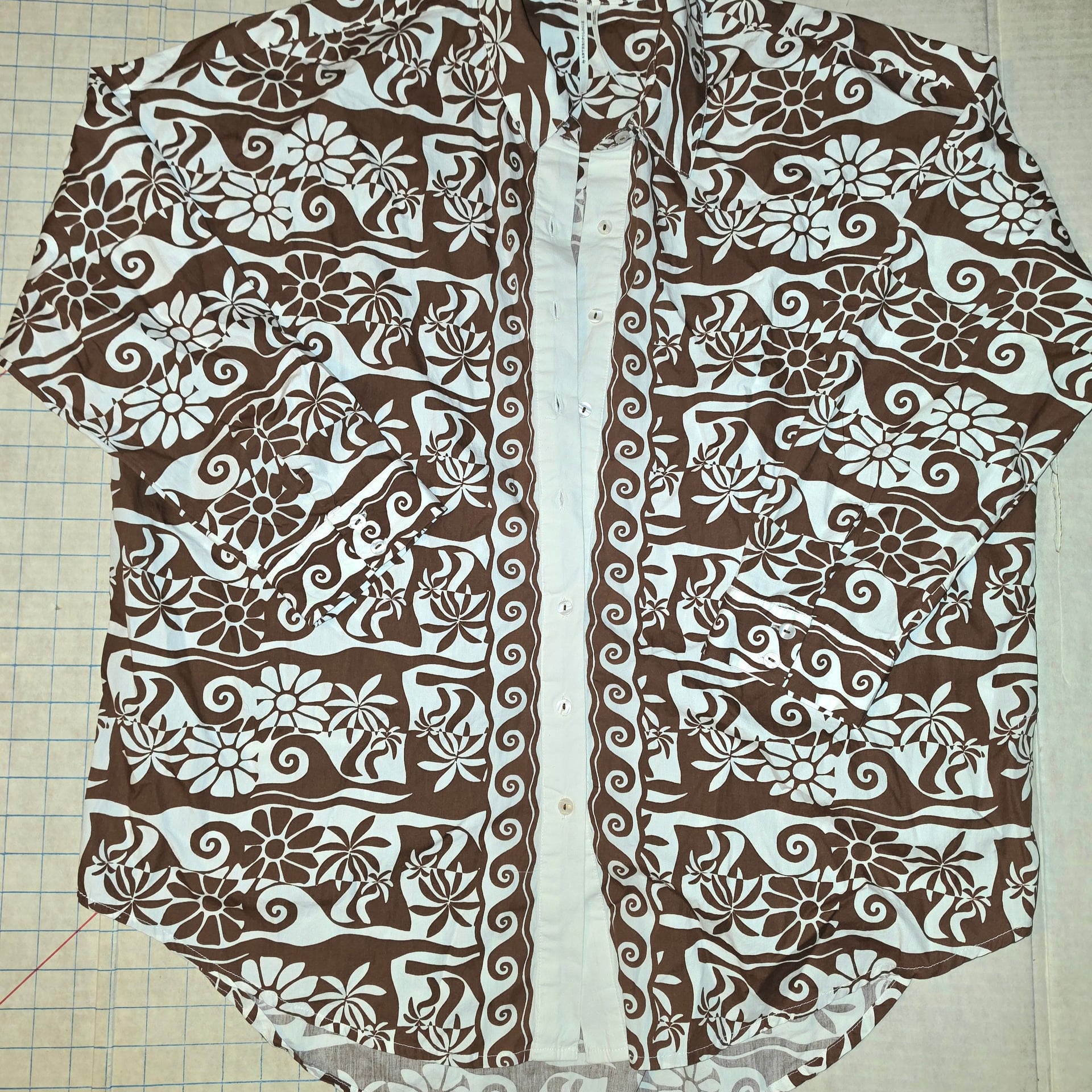 By Anthropologie Poplin Long-Sleeve Buttondown Shirt Oversized Printed Top Small 7