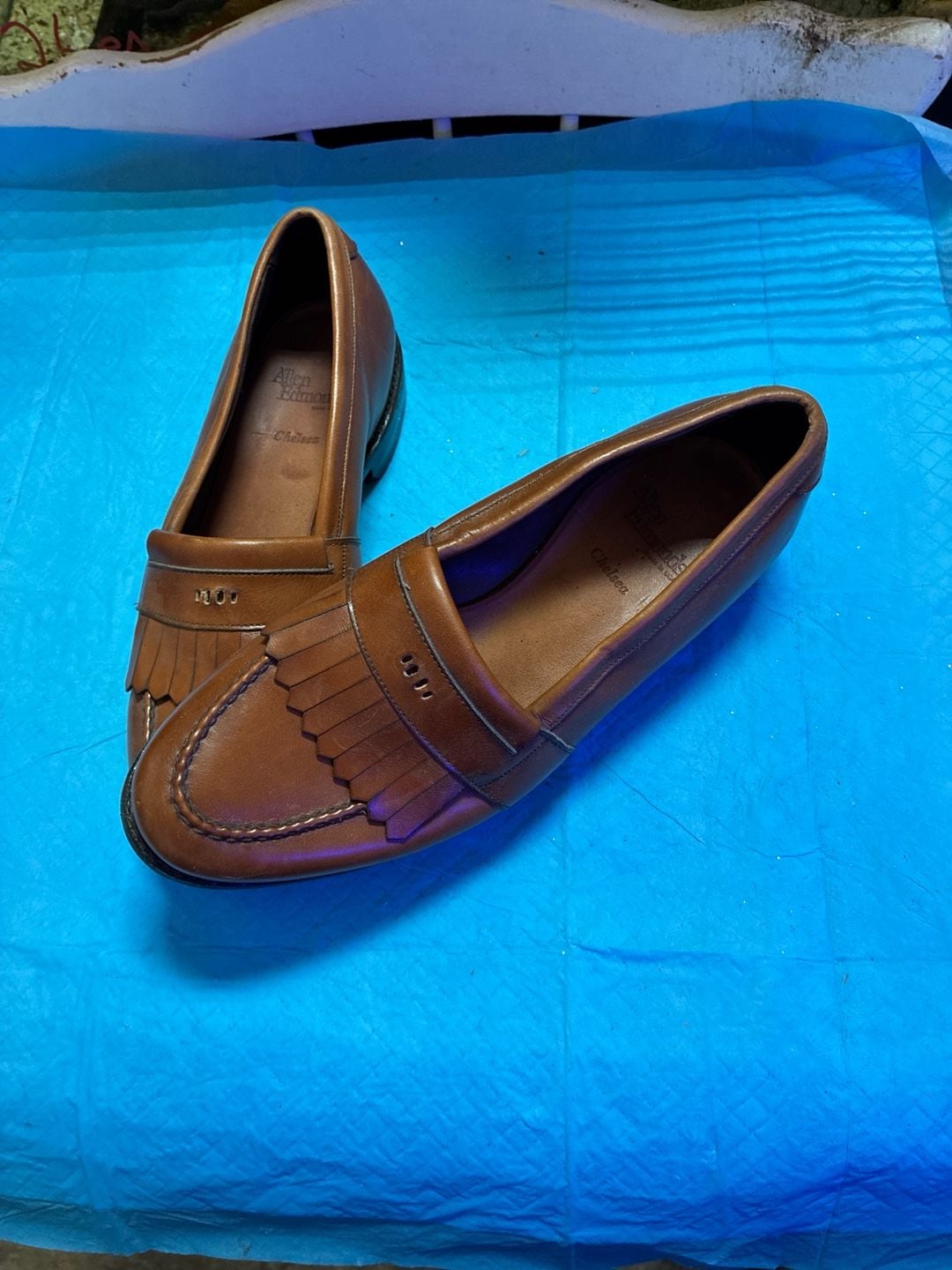 Allen Edmonds Chelsea Brown Leather Kiltie Fringe Loafers 2