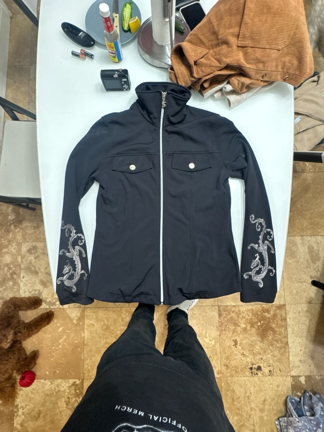 Sportalm Kitzbühel Black Dragon Embroidered Zip-Up Jacket Size 38 2