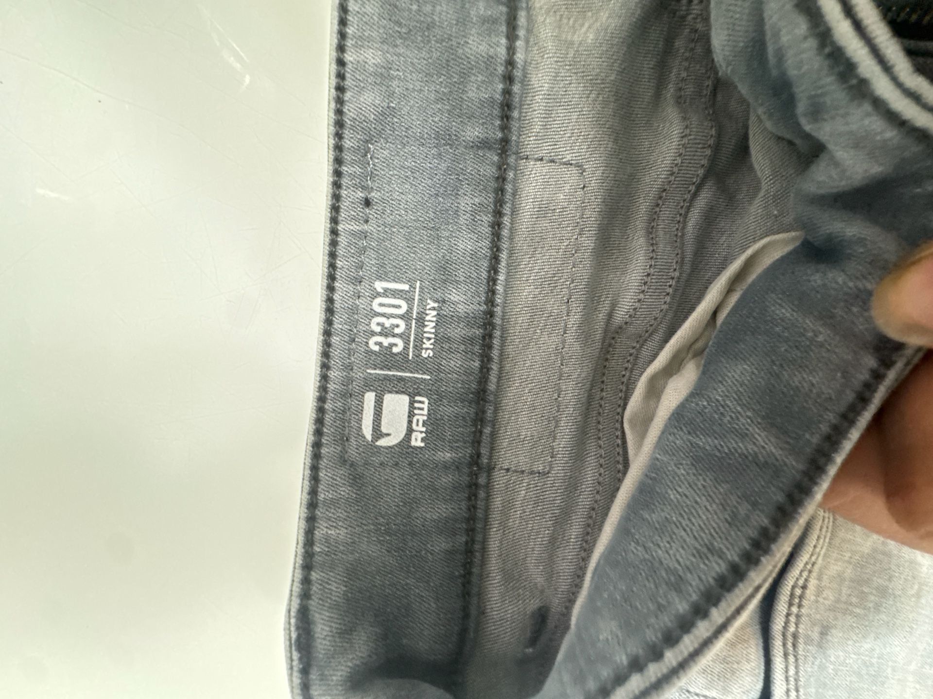 G-Star Raw 3301 Skinny Grey Faded Jeans Size 30x30 3