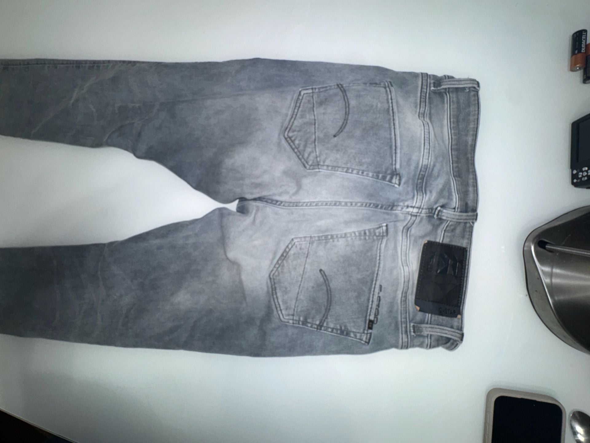 G-Star Raw 3301 Skinny Grey Faded Jeans Size 30x30 5