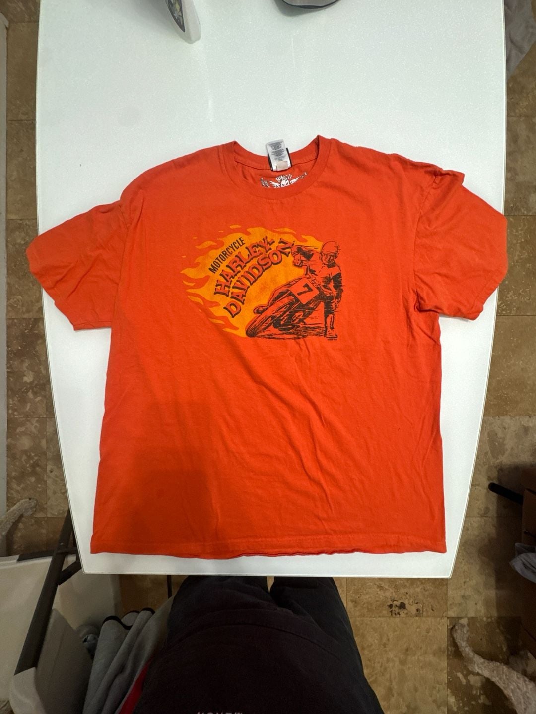 Harley-Davidson Rockstar Fort Myers Florida Alligator Graphic T-Shirt Orange Size 2XL 1
