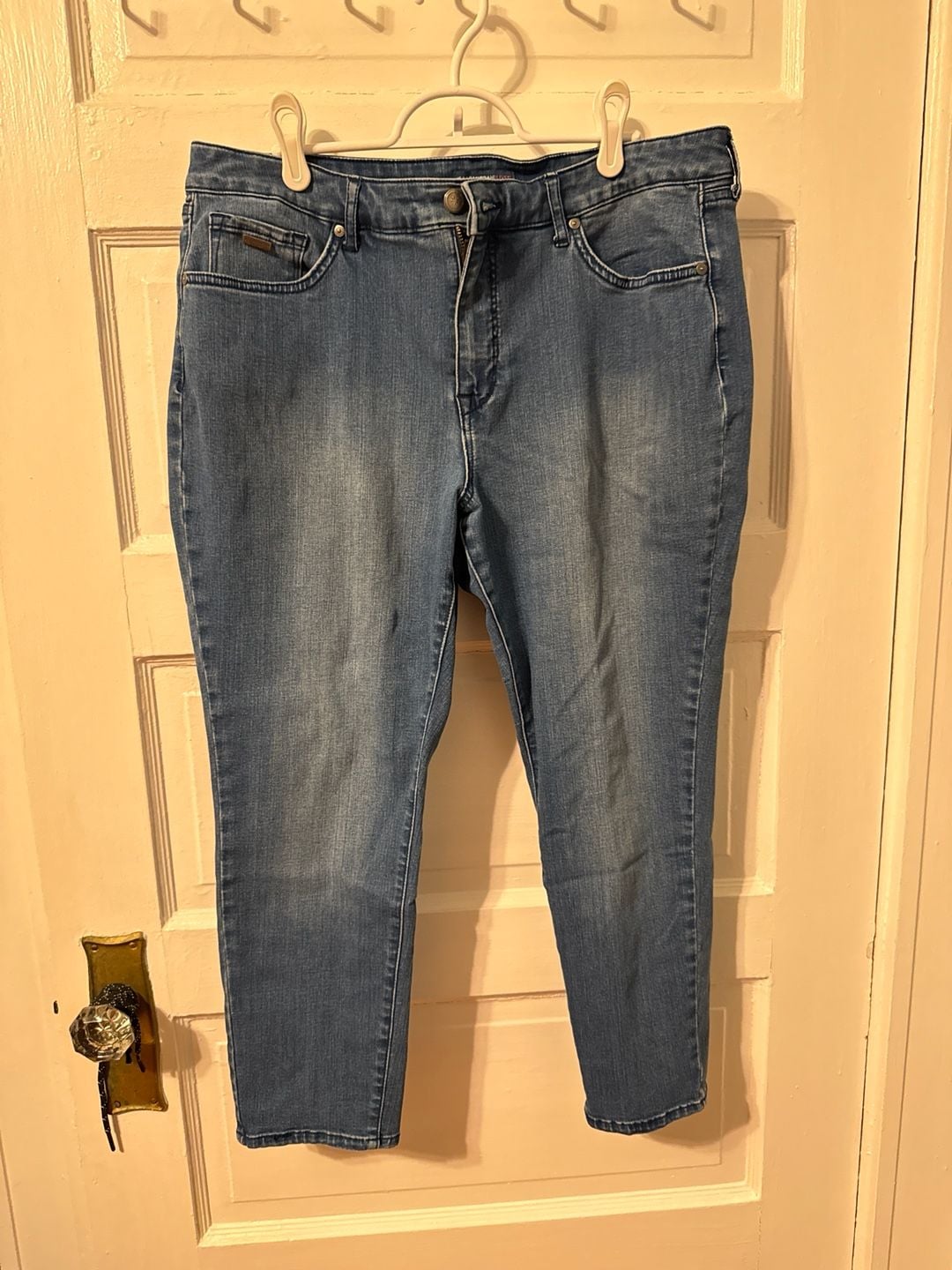 Isaac Mizrahi Live! True Denim Back Seam Ankle Jeans with Slit Size 16P 2