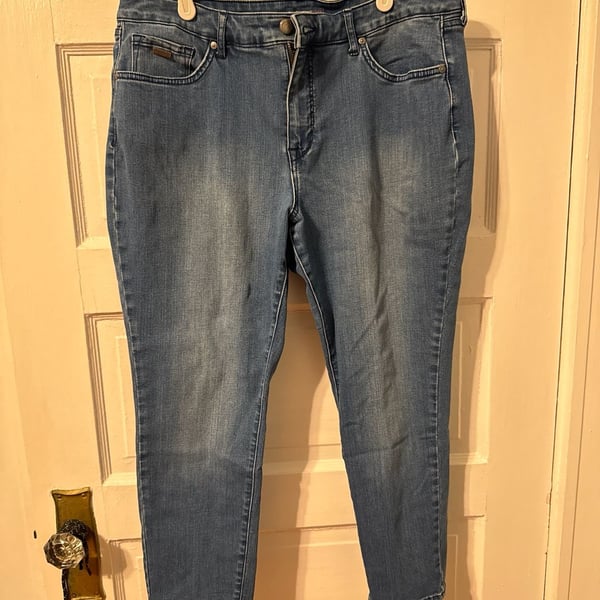 Isaac Mizrahi Live! True Denim Back Seam Ankle Jeans with Slit Size 16P