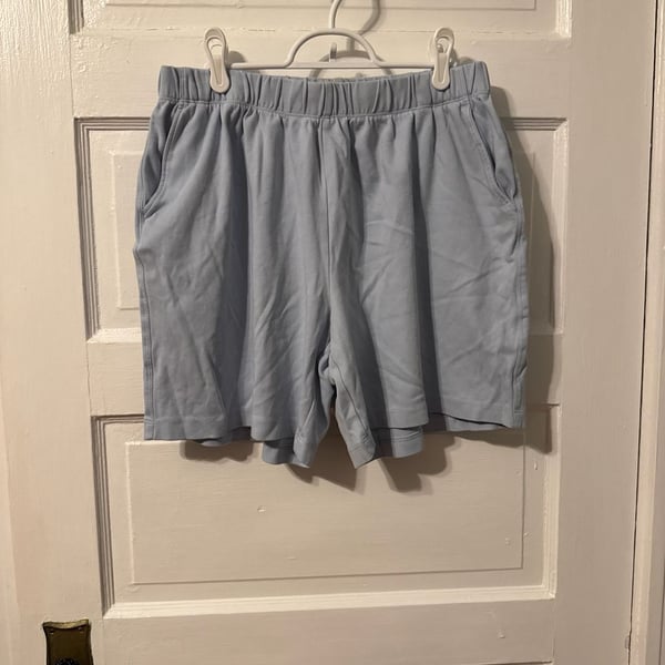 Lands' End Women's Knit Shorts Light Blue Size Large Petite L/P 14-16