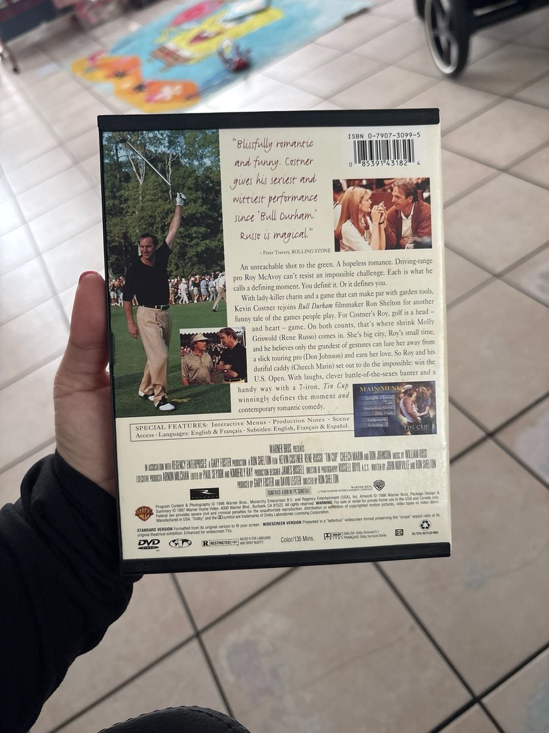 Tin Cup DVD Kevin Costner Rene Russo Warner Bros Snap Case 2