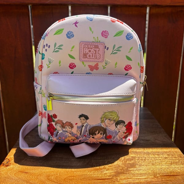 Ouran High School Host Club Pink Floral Rose Character Group Mini Backpack