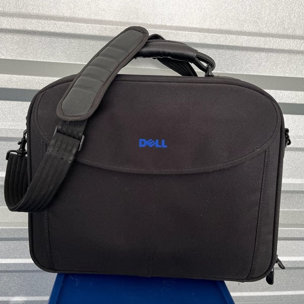 Dell Black Nylon Laptop Carrying Case Messenger Bag with Shoulder Strap