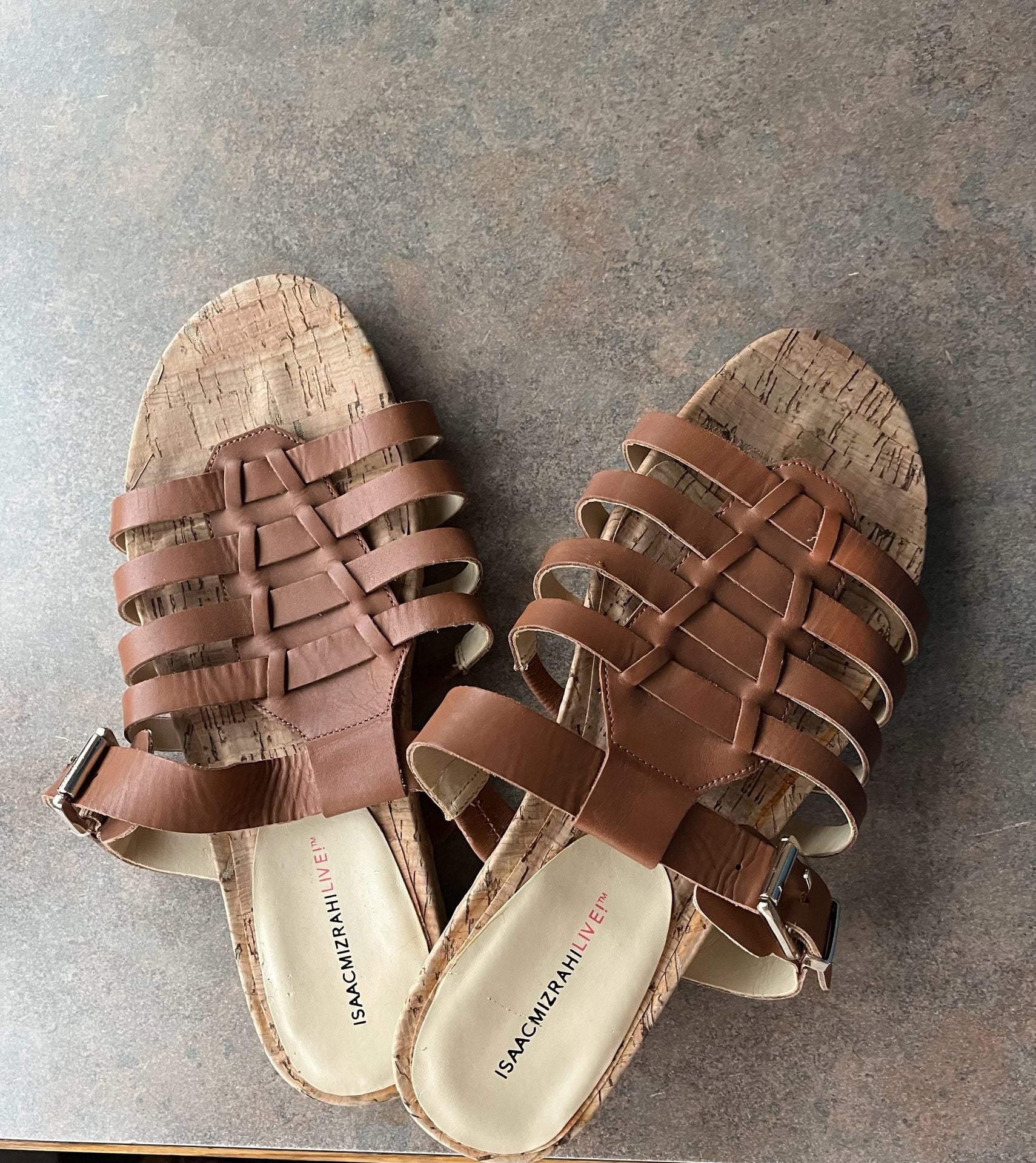 Isaac Mizrahi Live! IMJUMPER Brown Leather Strappy Gladiator Sandals Size 9M 2