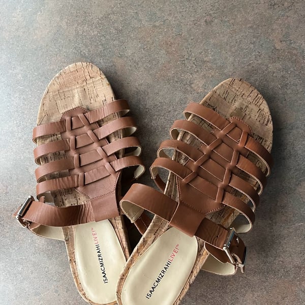 Isaac Mizrahi Live! IMJUMPER Brown Leather Strappy Gladiator Sandals Size 9M