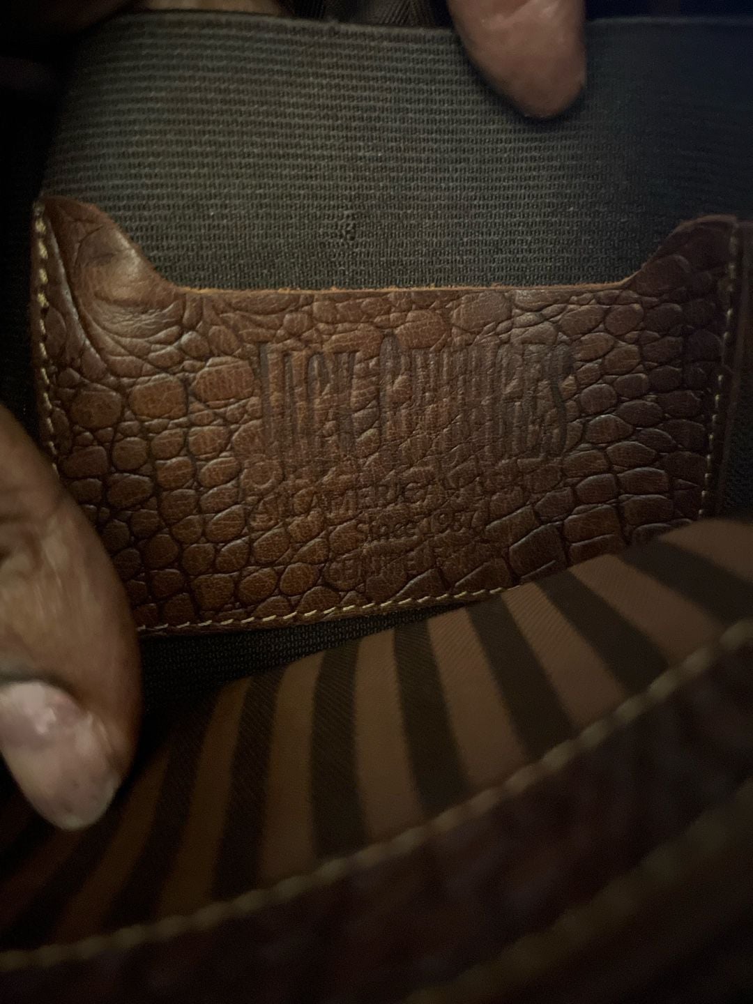 Jack Georges Brown Croco Embossed Leather Backpack 8