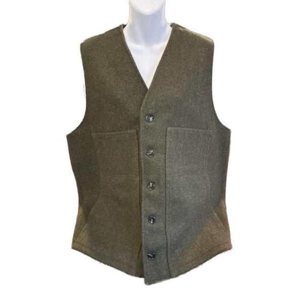 Filson Mackinaw Wool Vest Forest Green Size L Long made in USA