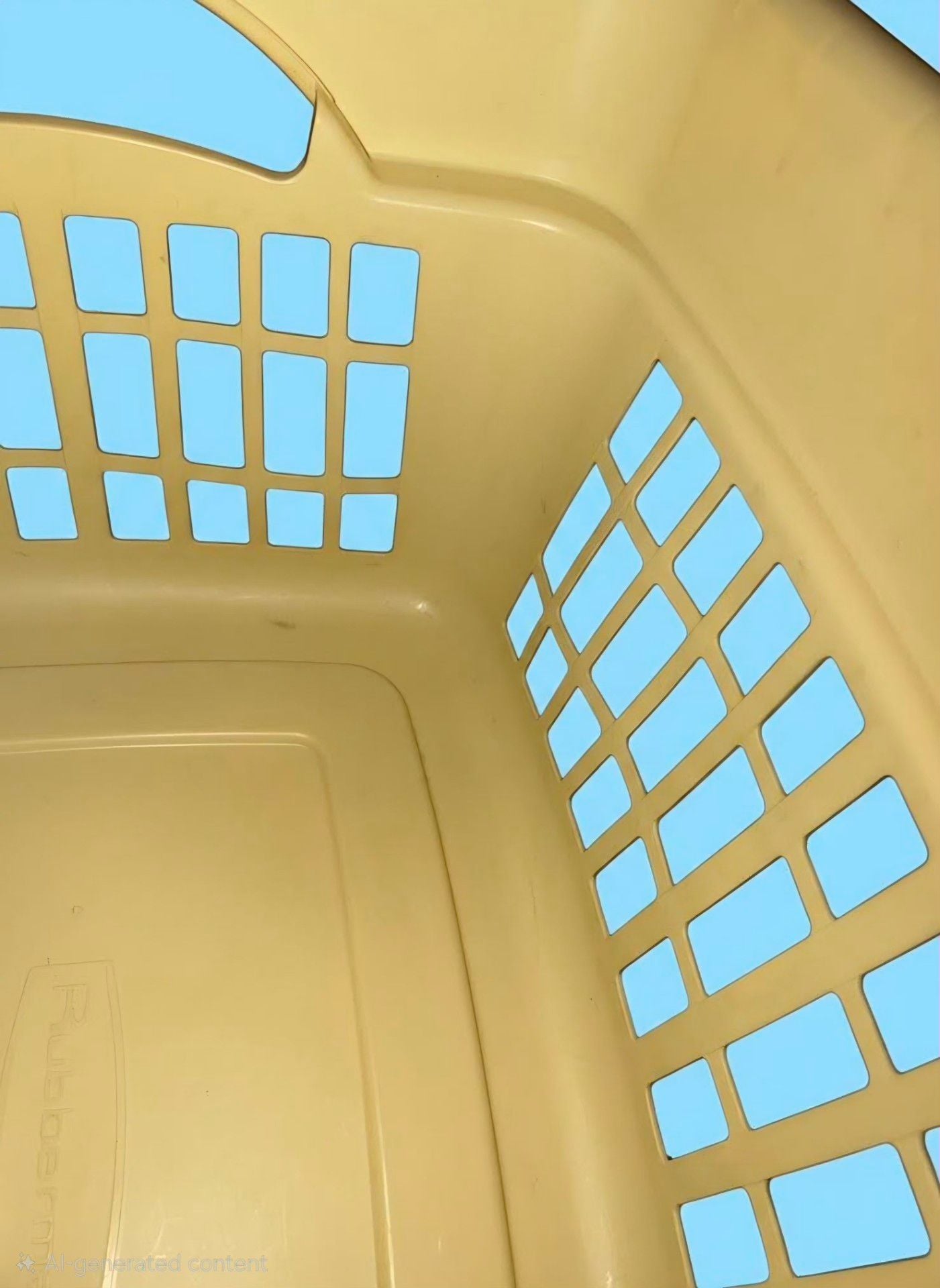Vintage Rubbermaid Laundry Basket Creme No. 2874 Rectangular Retro GUC! 14