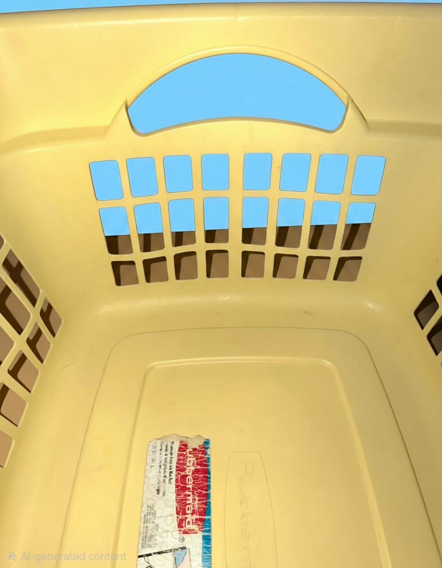 Vintage Rubbermaid Laundry Basket Creme No. 2874 Rectangular Retro GUC! 16