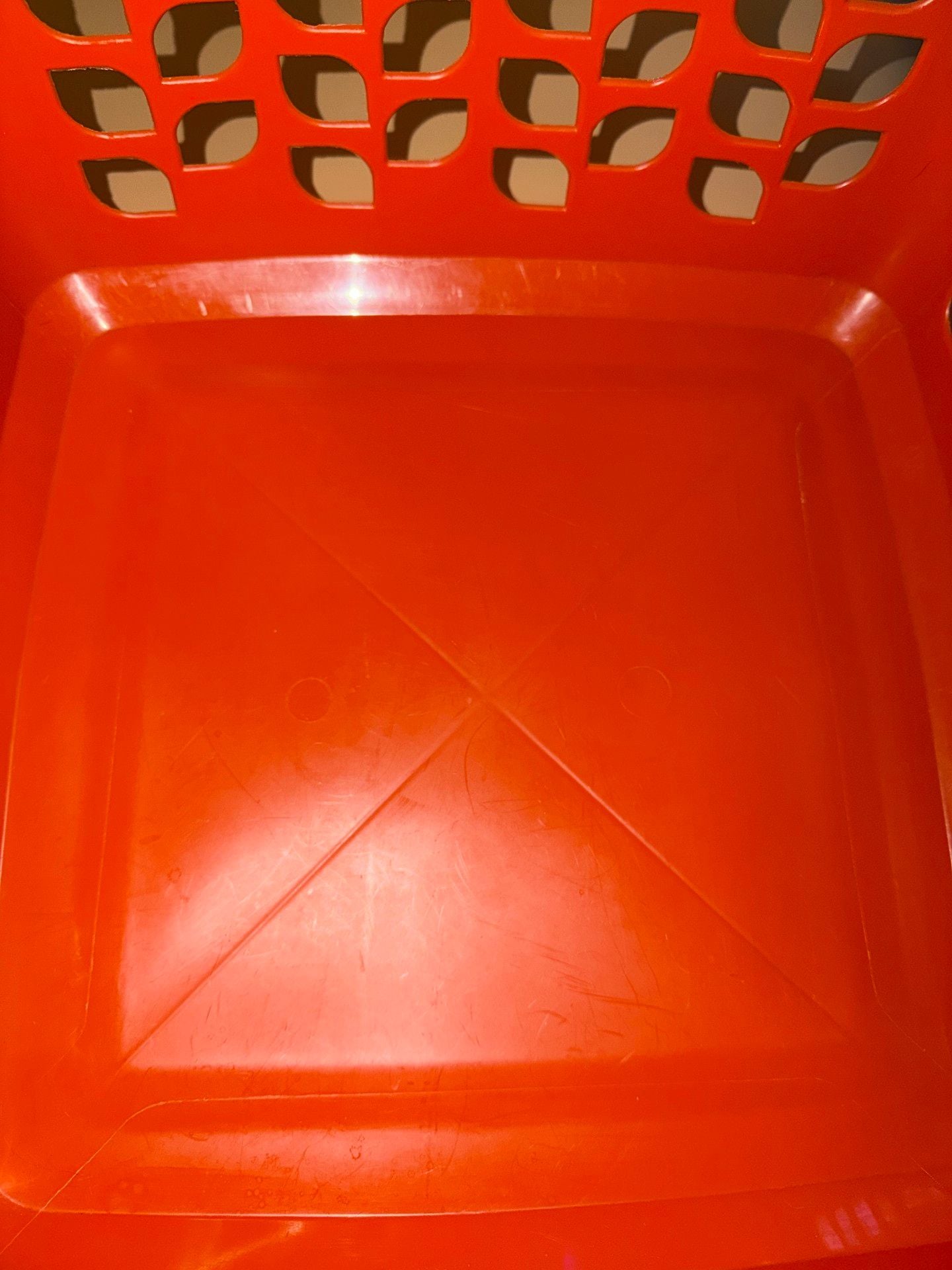 Vintage Rubbermaid Roughneck Square Laundry Basket 2968 Tulip Orange 19