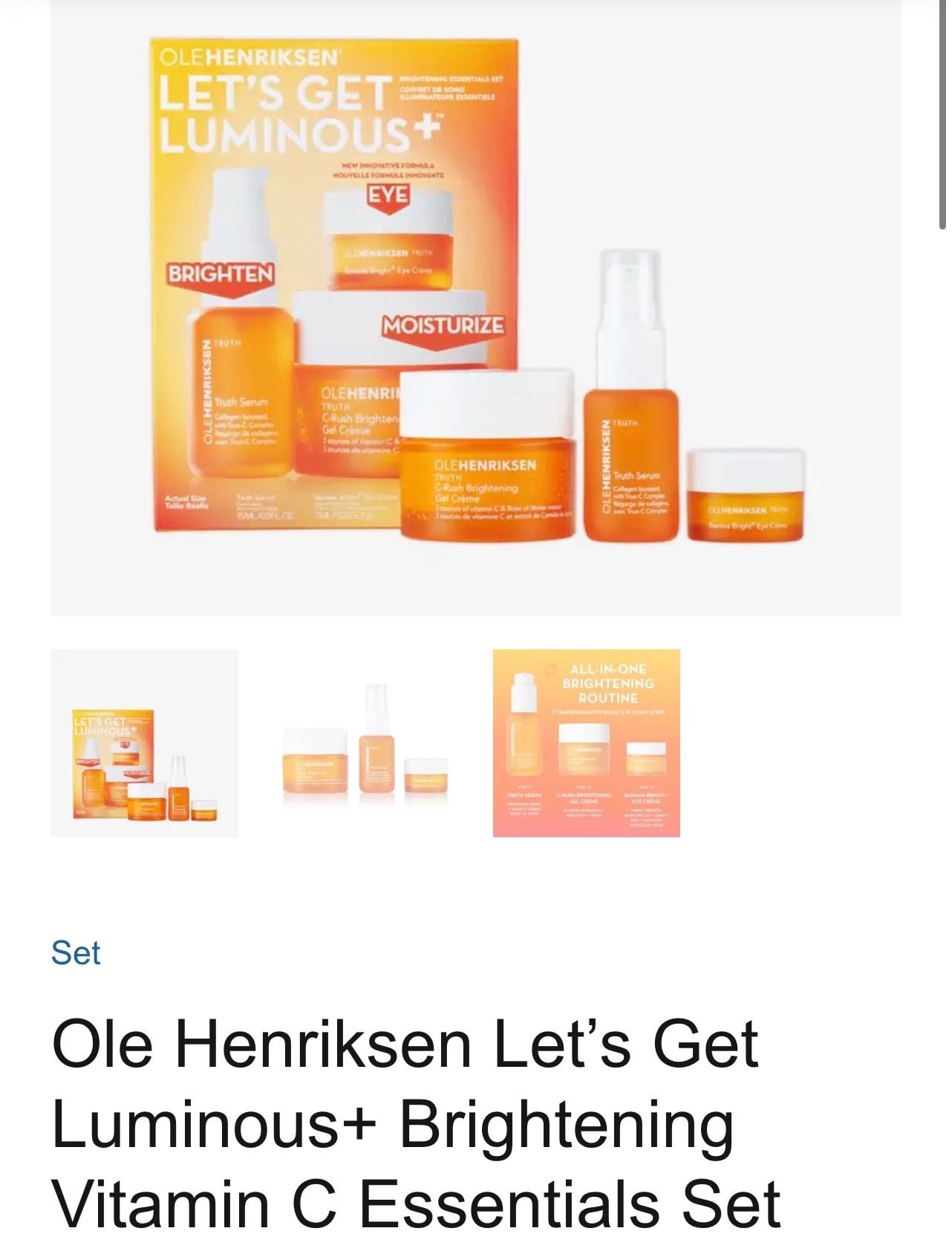 Ole Henriksen Let's Get Luminous+Brightening Vitamin C Essentials Set 3Piece Kit 2