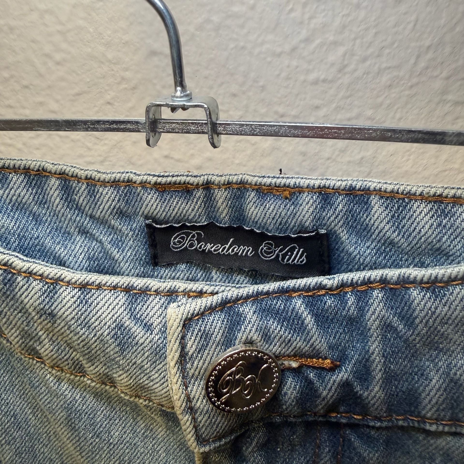 Boredom Kills Scribble Wide, Baggy Denim. Y2K, Streetwear, Grunge punk, Skater. 4
