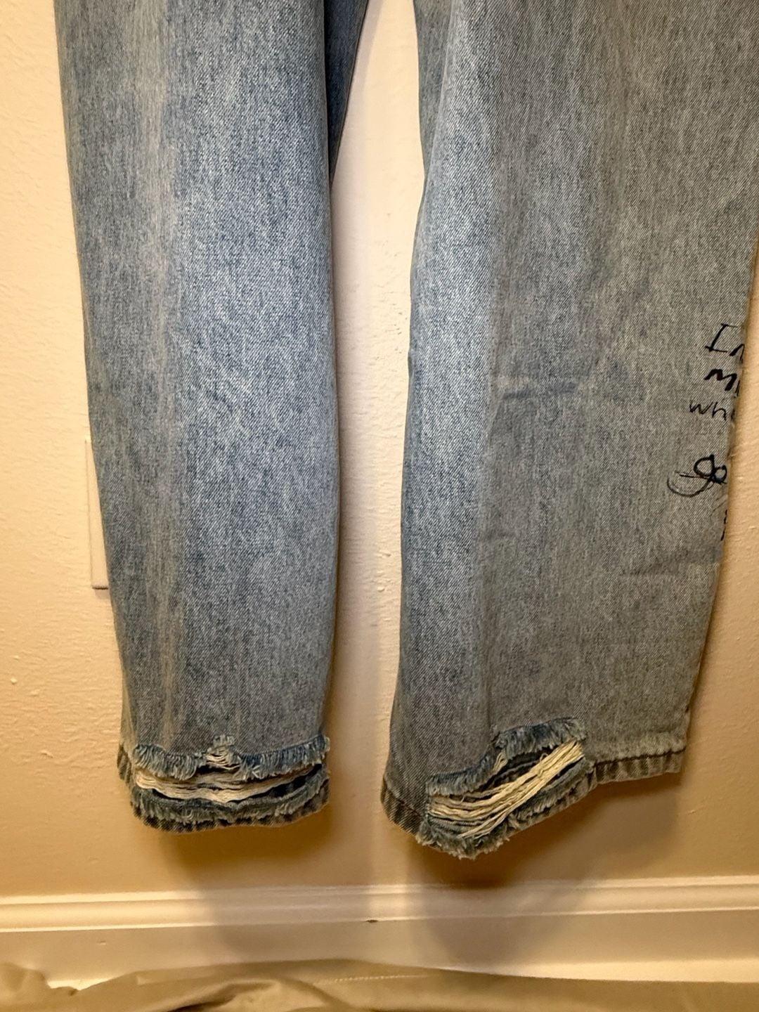Boredom Kills Scribble Wide, Baggy Denim. Y2K, Streetwear, Grunge punk, Skater. 7