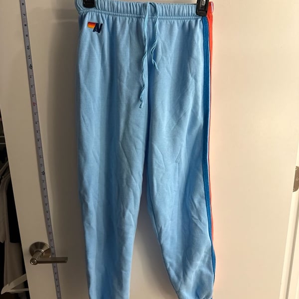 Aviator Nation 5 Stripe Sweatpants Light Blue Size XS