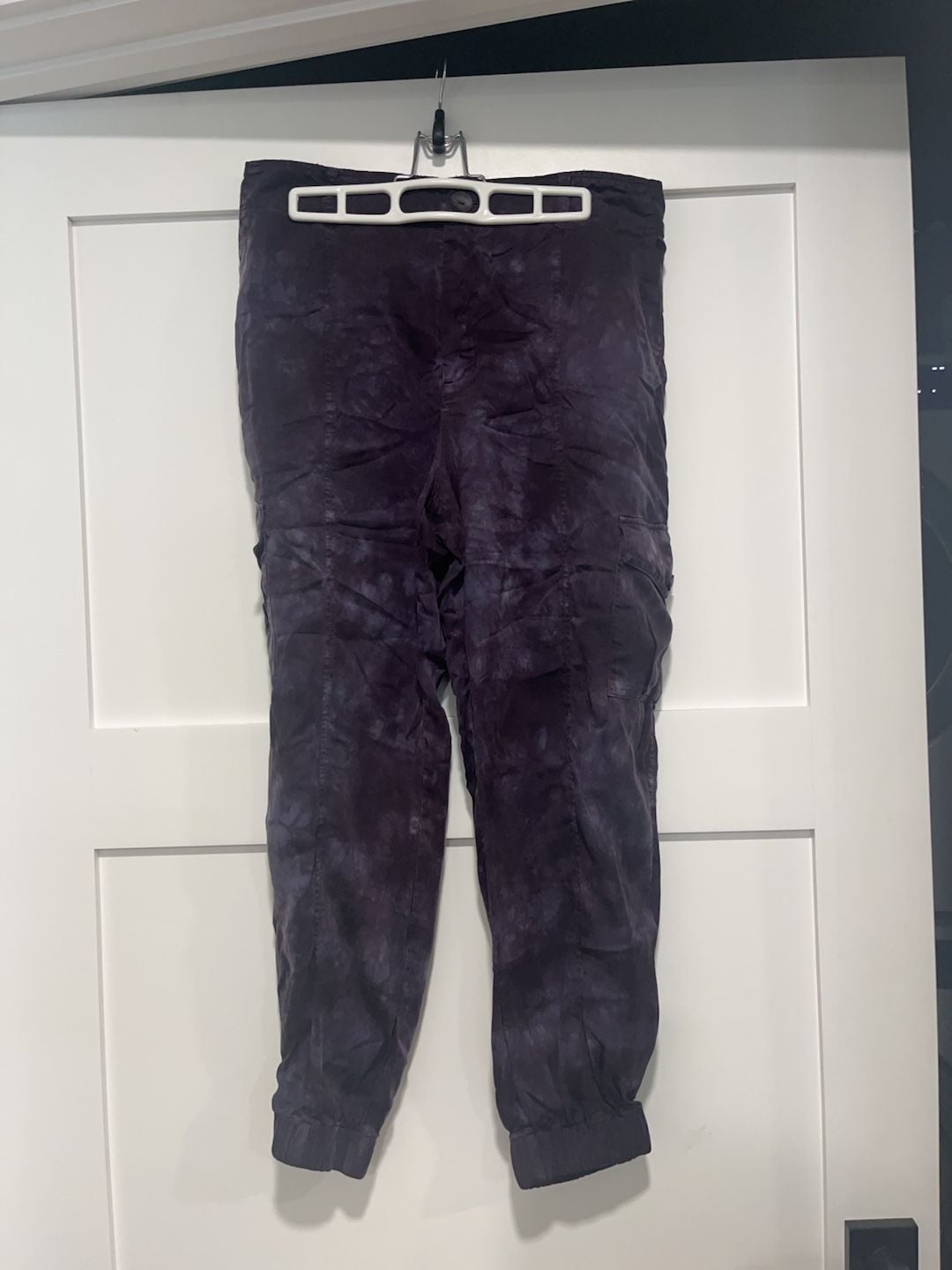 Cloth & Stone Anthropologie Purple Tie Dye Tencel Cargo Joggers Size M 2