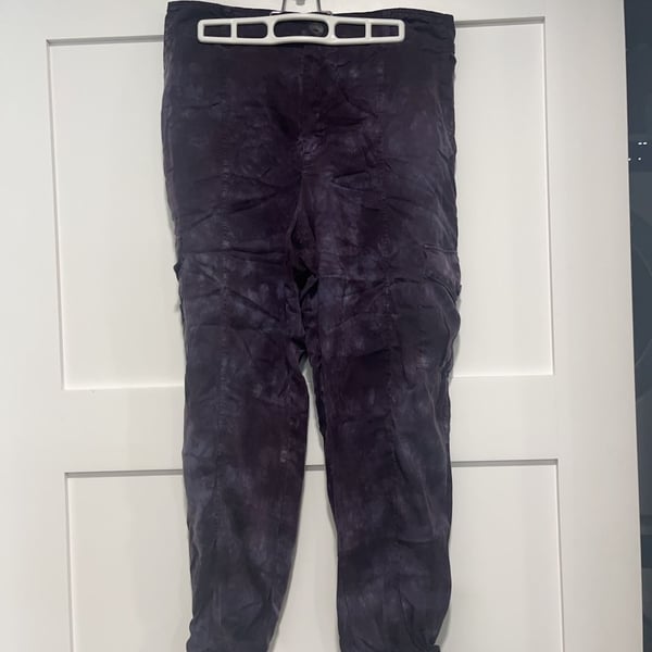 Cloth & Stone Anthropologie Purple Tie Dye Tencel Cargo Joggers Size M
