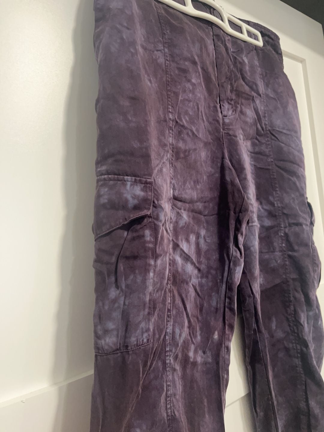 Cloth & Stone Anthropologie Purple Tie Dye Tencel Cargo Joggers Size M 3
