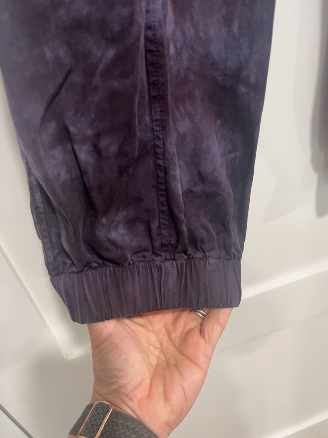 Cloth & Stone Anthropologie Purple Tie Dye Tencel Cargo Joggers Size M 4