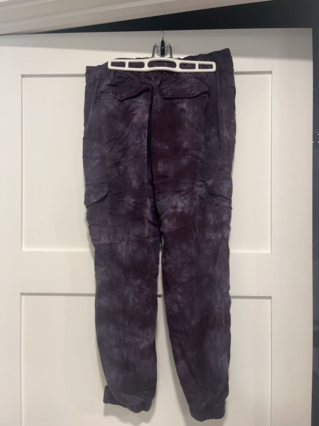 Cloth & Stone Anthropologie Purple Tie Dye Tencel Cargo Joggers Size M 5