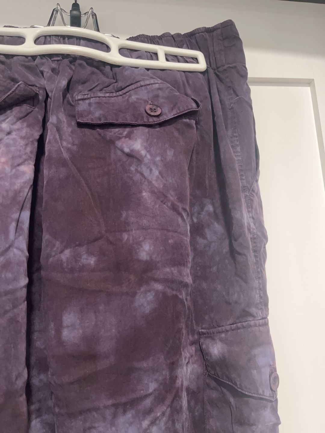 Cloth & Stone Anthropologie Purple Tie Dye Tencel Cargo Joggers Size M 6