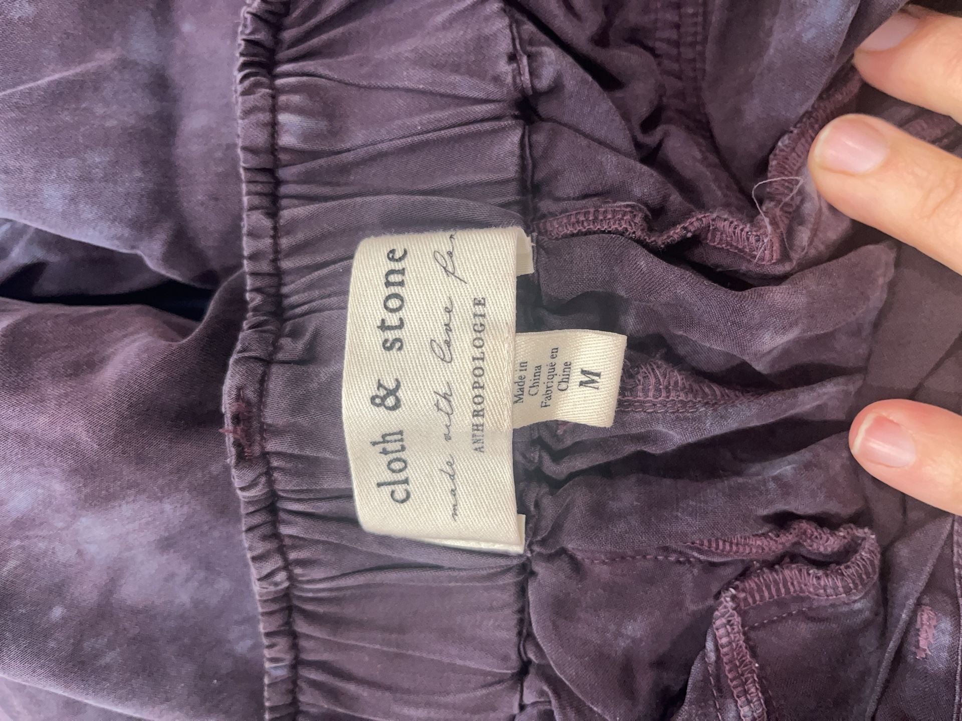 Cloth & Stone Anthropologie Purple Tie Dye Tencel Cargo Joggers Size M 7