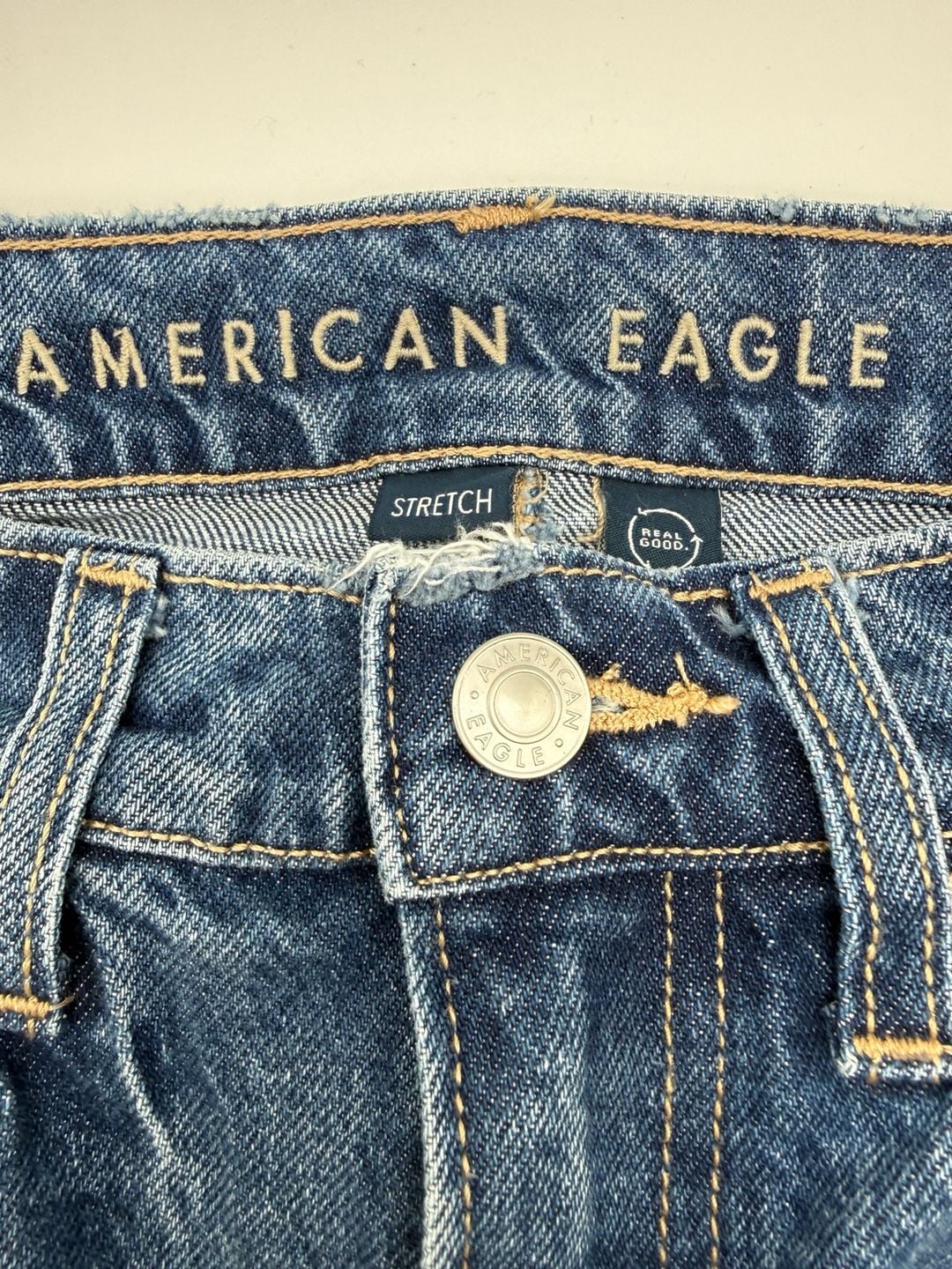 American Eagle Super High-Rise Straight Stretch Jeans Size 0 25W Regular 3