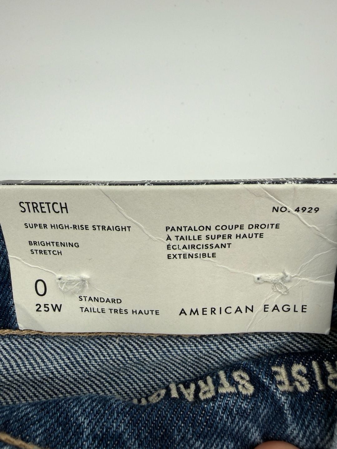 American Eagle Super High-Rise Straight Stretch Jeans Size 0 25W Regular 4