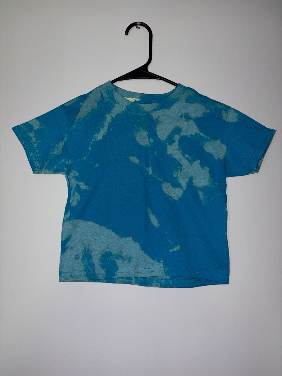 Hanes ComfortBlend EcoSmart Youth XS Blue Bleach Dye T-Shirt 2