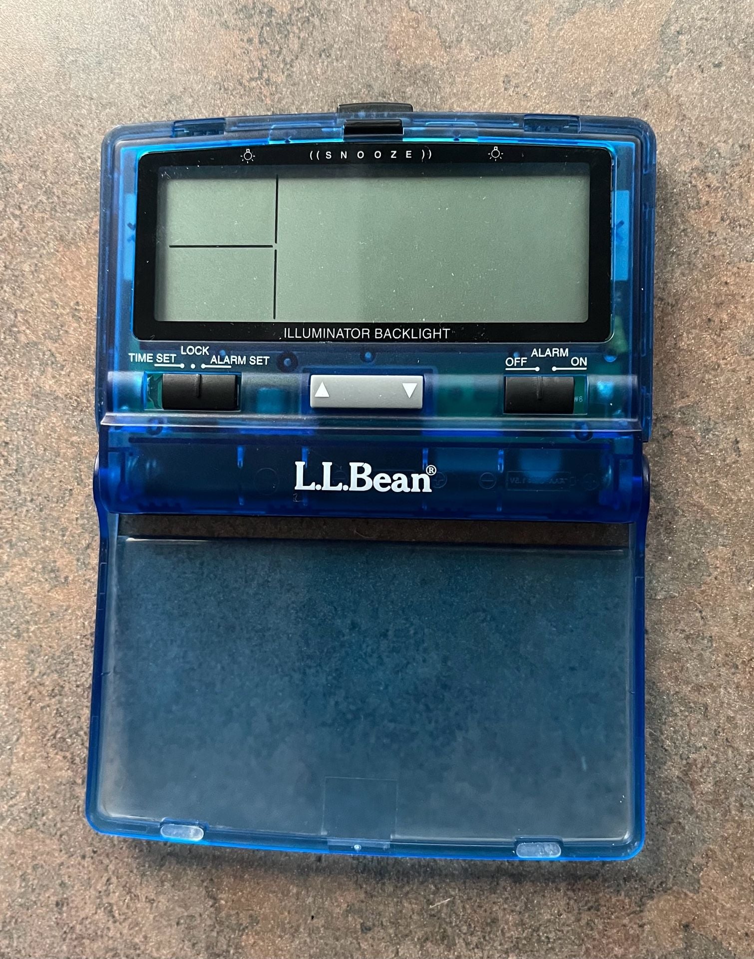 L.L.Bean Translucent Blue Digital Travel Alarm Clock with Illuminator Backlight 1