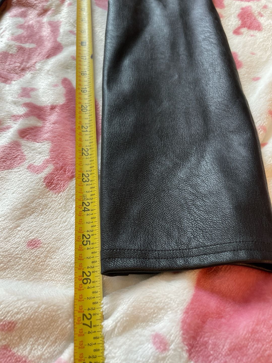 Spanx Faux Leather Straight Leg Pants Black Size Small 9