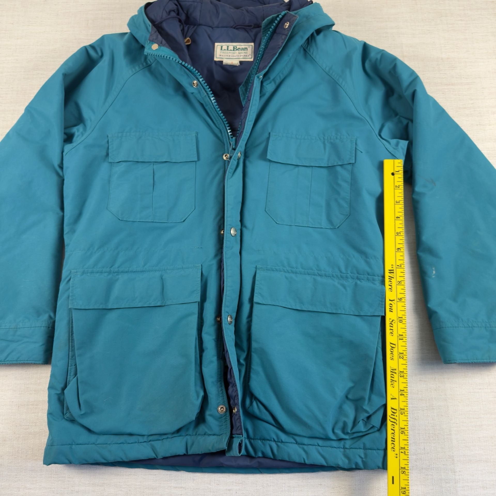 Vintage L.L.Bean Baxter State Parka Insulated Jacket Teal Women's Medium USA 8