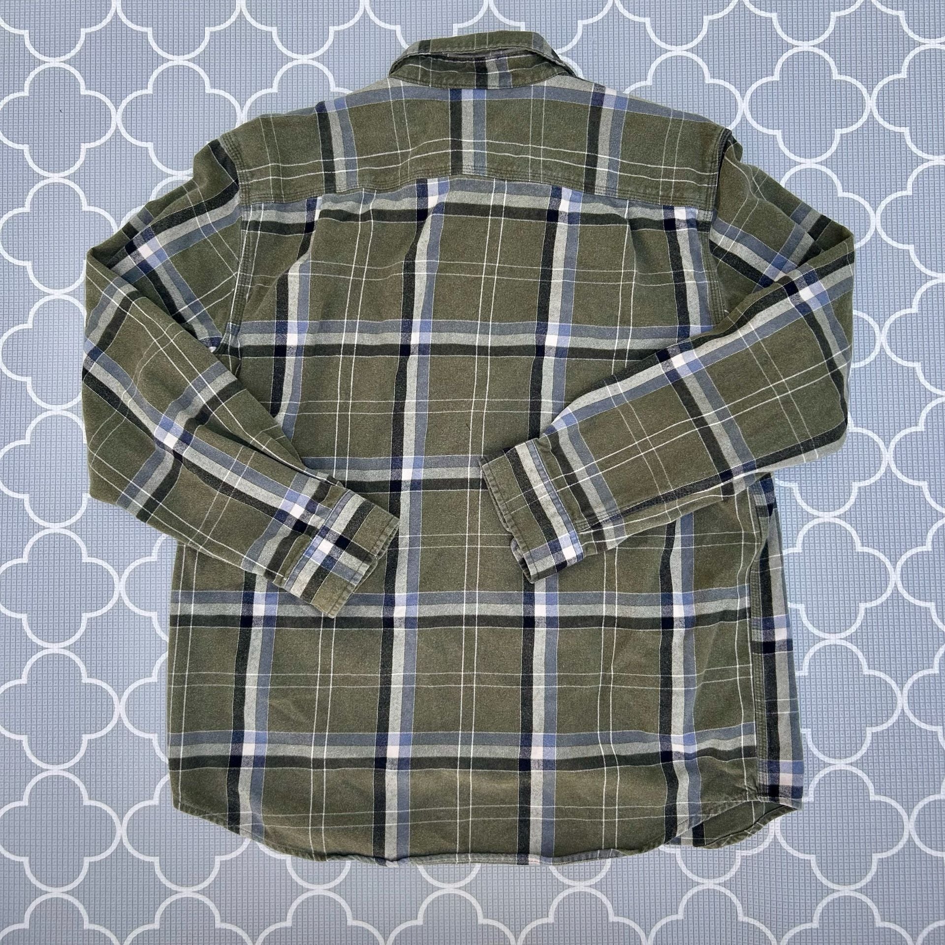 Carhartt Plaid Flannel Long Sleeve Button Down Shirt Size L 5