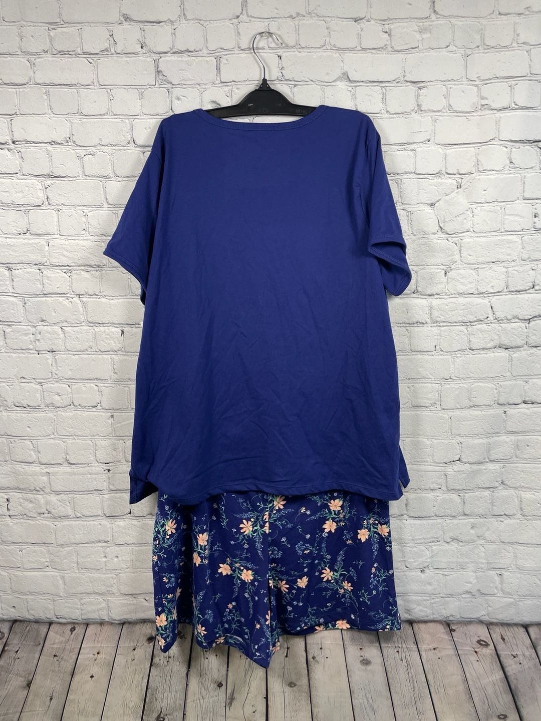 Charter Club Intimates Blue Knit Pajama Set Shorts and T-Shirt Sz L 2