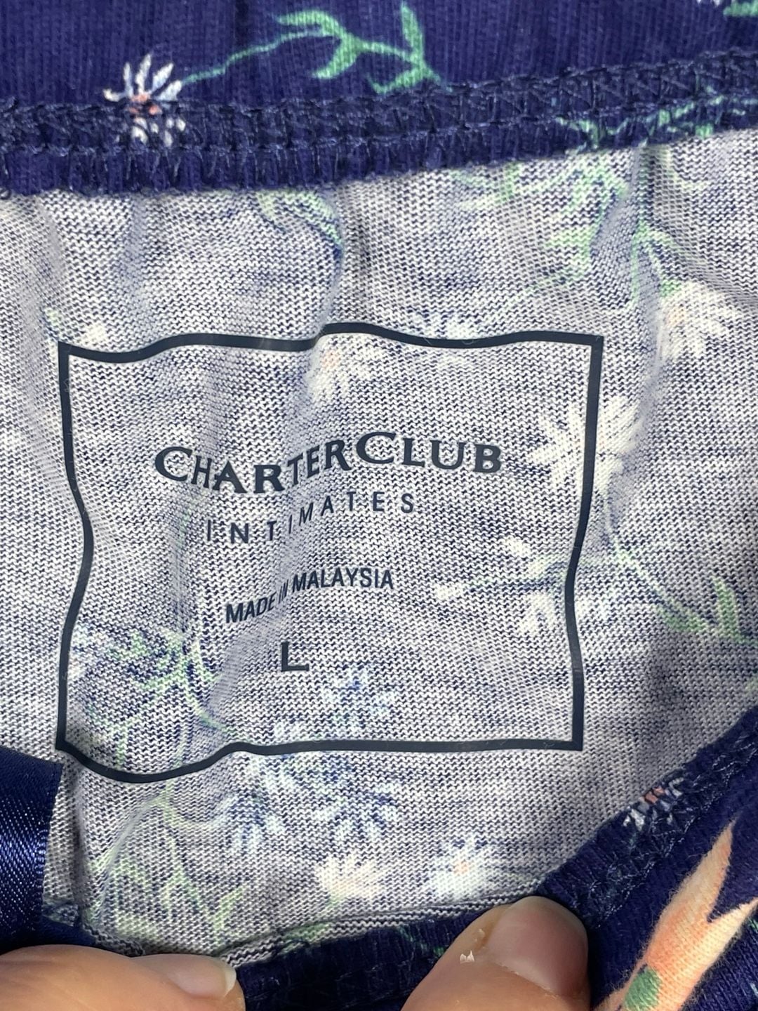 Charter Club Intimates Blue Knit Pajama Set Shorts and T-Shirt Sz L 6