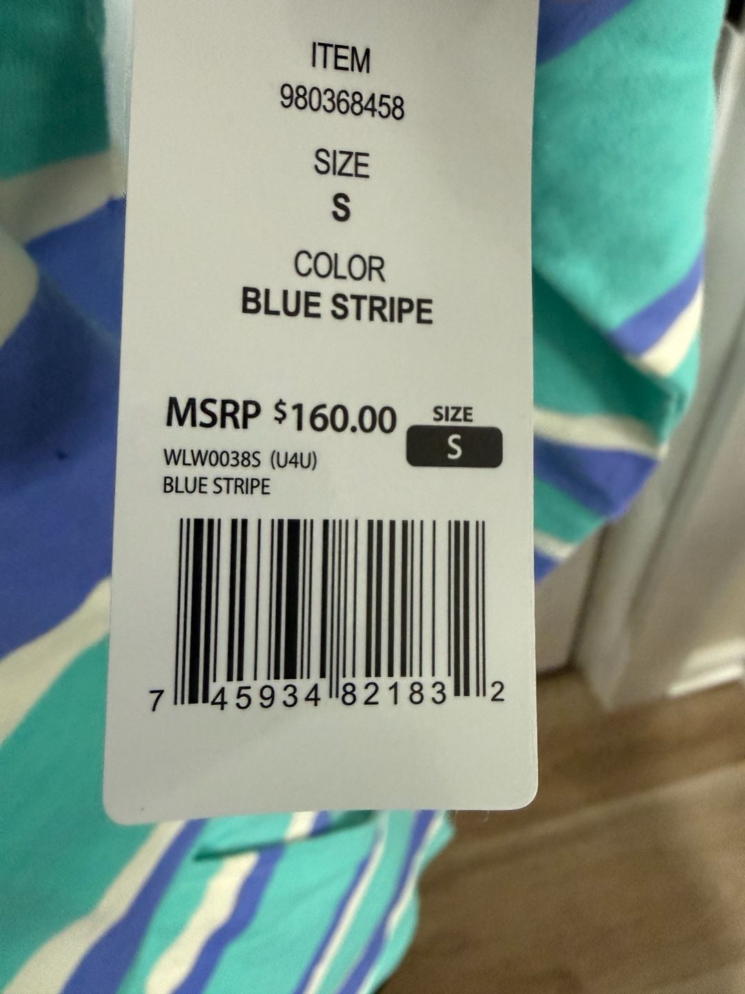 WILDFOX Lounge Set - Sweatshirt and Shorts - Blue Stripes NWT MSRP 3