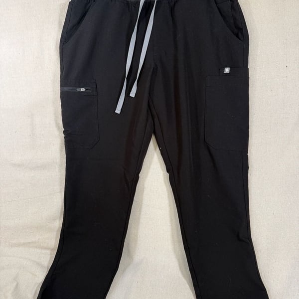 FIGS Technical Collection Yola Yoga High Waisted Scrub Pants Black