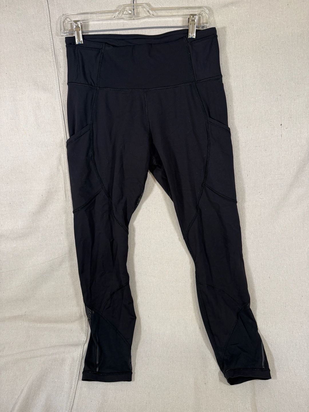 Lululemon Hit It Crop Black Mesh High-Rise Leggings 2