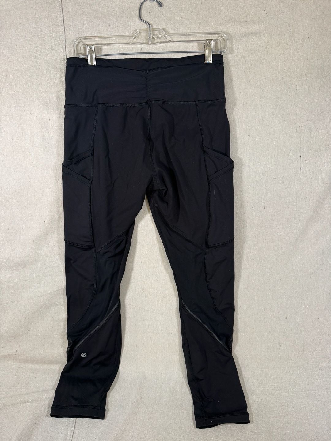 Lululemon Hit It Crop Black Mesh High-Rise Leggings 3
