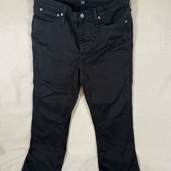 J.Crew 9" Demi-Boot Crop Jeans in Black with Raw Hem Size 30